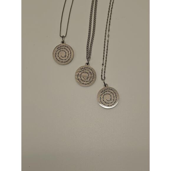 Stainless Steel Serenity Prayer Necklace Choice of Chain Recovery 12 Step - Picture 3 of 7